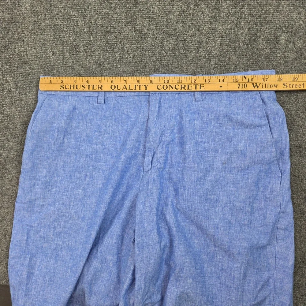 Banana Republic Emerson Shorts Mens 34 Blue Linen Blend Coastal Casual Summer